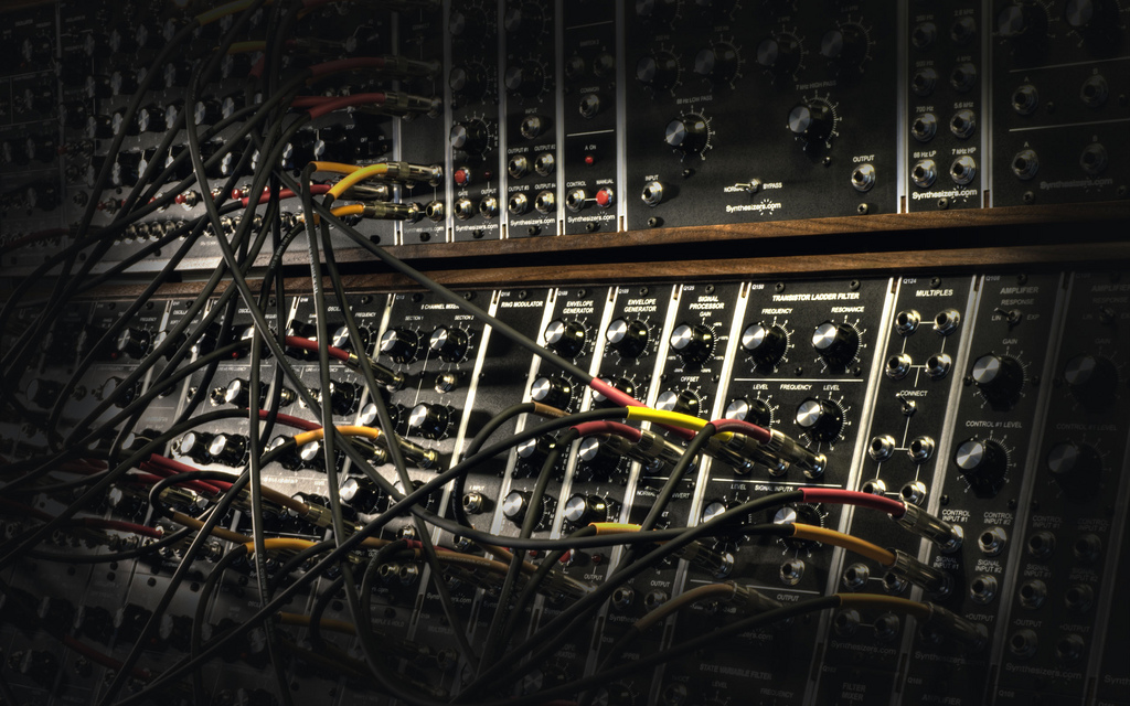 A Moog Modular patch. Photo: Maschinenraum